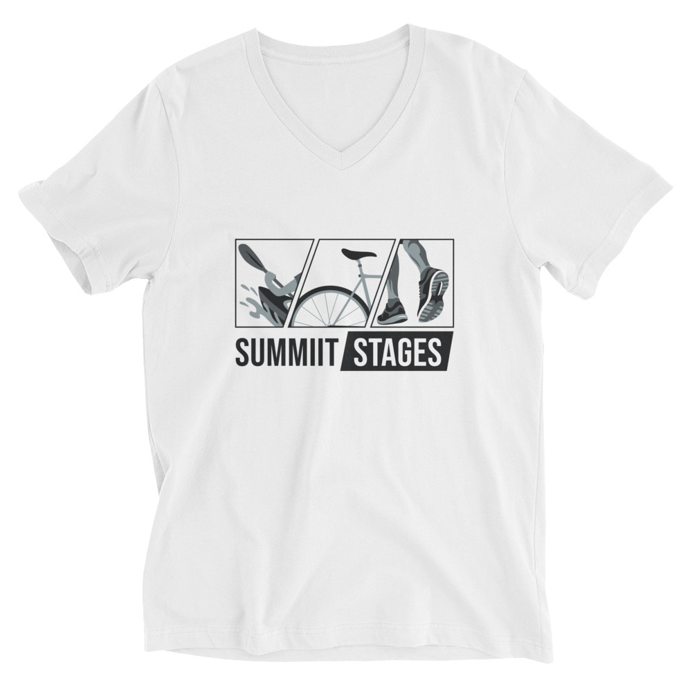 SUMMIIT STAGES - Unisex Short Sleeve V-Neck T-Shirt