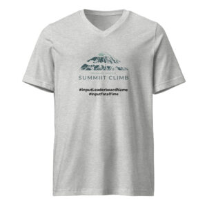SUMMIIT Climb 2026 - Unisex Short Sleeve V-Neck T-Shirt Mauna Loa LGHT-DRK-GRN (Customizable)