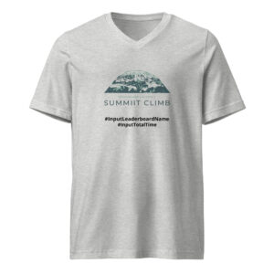 SUMMIIT Climb 2026 - Unisex Short Sleeve V-Neck T-Shirt Kilimanjaro LGHT-DRK-GRN (Customizable)
