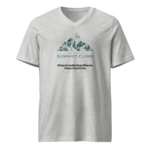 SUMMIIT Climb 2026 - Unisex Short Sleeve V-Neck T-Shirt Everest LGHT-DRK-GRN (Customizable)