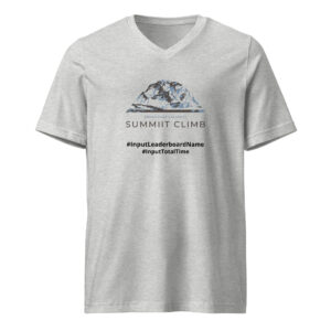 SUMMIIT Climb 2026 - Unisex Short Sleeve V-Neck T-Shirt Broad Peak BLU-BRWN (Customizable)