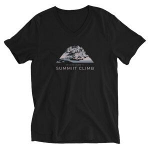 SUMMIIT Climb 2026 - Unisex Short Sleeve V-Neck T-Shirt St.Elias GRY-PNK