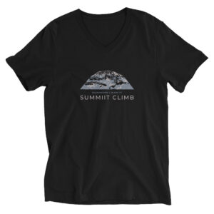 SUMMIIT Climb 2026 - Unisex Short Sleeve V-Neck T-Shirt Kilimanjaro GRY-PNK