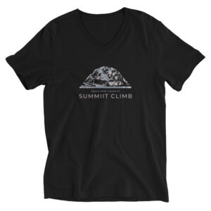 SUMMIIT Climb 2026 - Unisex Short Sleeve V-Neck T-Shirt Broad Peak GRY-PNK