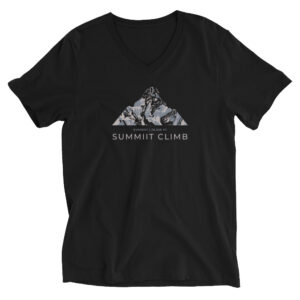 SUMMIIT Climb 2026 - Unisex Short Sleeve V-Neck T-Shirt Everest GRY-PNK