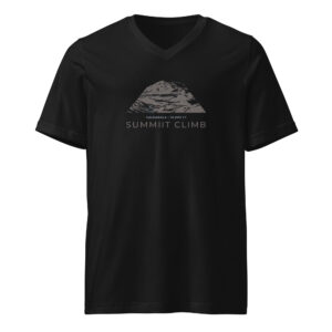 SUMMIIT Climb 2026 - Unisex Short Sleeve V-Neck T-Shirt Haleakala BLU-BRWN