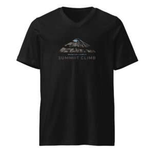 SUMMIIT Climb 2026 - Unisex Short Sleeve V-Neck T-Shirt Mauna Loa BLU-BRWN