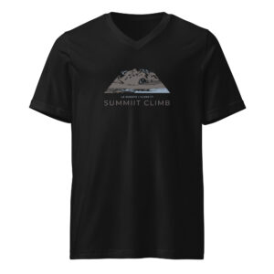 SUMMIIT Climb 2026 - Unisex Short Sleeve V-Neck T-Shirt La Muerte BLU-BRWN