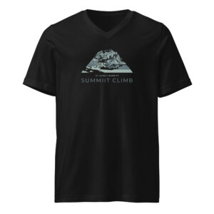 SUMMIIT Climb 2026 - Unisex Short Sleeve V-Neck T-Shirt  St.Elias LGHT-DRK-GRN