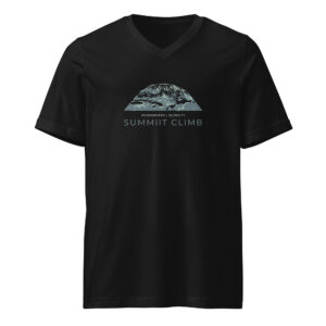 SUMMIIT Climb 2026 - Unisex Short Sleeve V-Neck T-Shirt Kilimanjaro LGHT-DRK-GRN