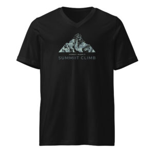 SUMMIIT Climb 2026 - Unisex Short Sleeve V-Neck T-Shirt  Everest LGHT-DRK-GRN