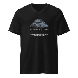 SUMMIIT Climb 2026 - Unisex Short Sleeve V-Neck T-Shirt Haleakala GRY-PNK (Customizable)
