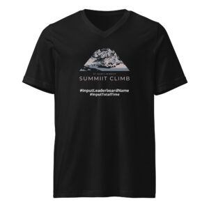 SUMMIIT Climb 2026 - Unisex Short Sleeve V-Neck T-Shirt St.Elias GRY-PNK (Customizable)