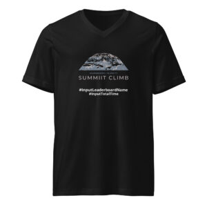 SUMMIIT Climb 2026 - Unisex Short Sleeve V-Neck T-Shirt Kilimanjaro GRY-PNK (Customizable)