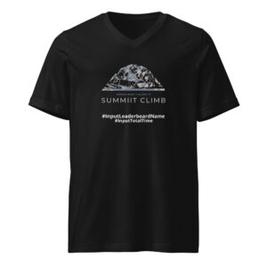 SUMMIIT Climb 2026 - Unisex Short Sleeve V-Neck T-Shirt Broad Peak GRY-PNK (Customizable)