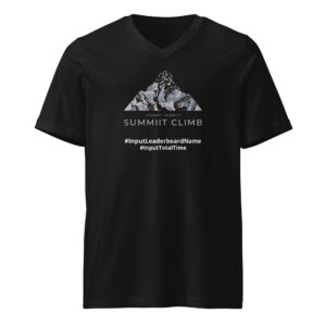 SUMMIIT Climb 2026 - Unisex Short Sleeve V-Neck T-Shirt Everest GRY-PNK (Customizable)