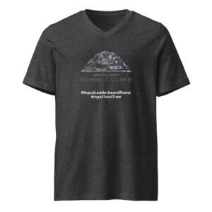 SUMMIIT Climb 2026 - Unisex Short Sleeve V-Neck T-Shirt Broad Peak BLU-BRWN (Customizable)