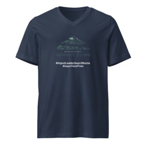 SUMMIIT Climb 2026 - Unisex Short Sleeve V-Neck T-Shirt Mauna Loa LGHT-DRK-GRN (Customizable)
