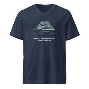 SUMMIIT Climb 2026 - Unisex Short Sleeve V-Neck T-Shirt St.Elias LGHT-DRK-GRN (Customizable)