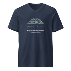 SUMMIIT Climb 2026 - Unisex Short Sleeve V-Neck T-Shirt Kilimanjaro LGHT-DRK-GRN (Customizable)