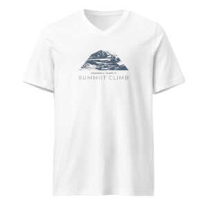 SUMMIIT Climb 2026 - Unisex Short Sleeve V-Neck T-Shirt Haleakala GRY-PNK