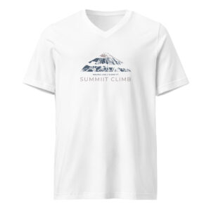 SUMMIIT Climb 2026 - Unisex Short Sleeve V-Neck T-Shirt Mauna Loa GRY-PNK