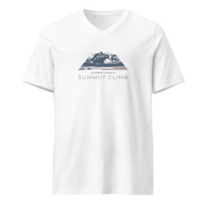 SUMMIIT Climb 2026 - Unisex Short Sleeve V-Neck T-Shirt La Muerte GRY-PNK