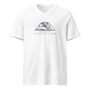 SUMMIIT Climb 2026 - Unisex Short Sleeve V-Neck T-Shirt Broad Peak GRY-PNK