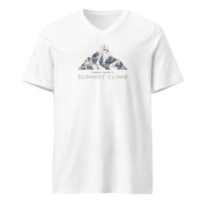 SUMMIIT Climb 2026 - Unisex Short Sleeve V-Neck T-Shirt Everest GRY-PNK