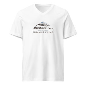 SUMMIIT Climb 2026 - Unisex Short Sleeve V-Neck T-Shirt Mauna Loa BLU-BRWN