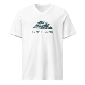SUMMIIT Climb 2026 - Unisex Short Sleeve V-Neck T-Shirt Haleakala LGHT-DRK-GRN