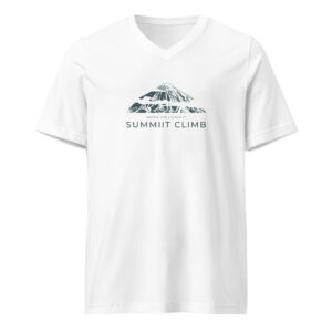 SUMMIIT Climb 2026 - Unisex Short Sleeve V-Neck T-Shirt Mauna Loa LGHT-DRK-GRN