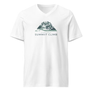 SUMMIIT Climb 2026 - Unisex Short Sleeve V-Neck T-Shirt  St.Elias LGHT-DRK-GRN