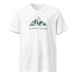 SUMMIIT Climb 2026 - Unisex Short Sleeve V-Neck T-Shirt  Everest LGHT-DRK-GRN